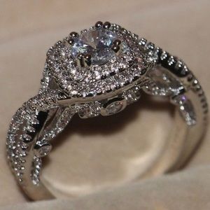 2ct CZ sterling silver ring, size 5.5